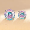 Women's Titanium Steel Zircon Earrings With Bird's Nest Cut And Geometric Sweet Style