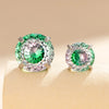 Women's Titanium Steel Zircon Earrings With Bird's Nest Cut And Geometric Sweet Style