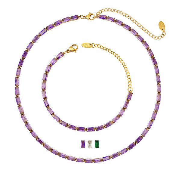 Women's 316L Stainless Steel Zircon Geometric Pattern Light Luxury Style Necklace