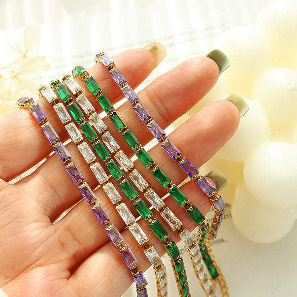 Women's 316L Stainless Steel Zircon Geometric Pattern Light Luxury Style Necklace
