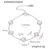 Women's 316L Stainless Steel Zircon Love Square Heart Geometric Pvd Plated Bracelet