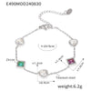 Women's 316L Stainless Steel Zircon Love Square Heart Geometric Pvd Plated Bracelet