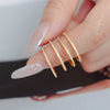 Women's 316L Stainless Steel Zircon Microinlaid Geometric Finger Ring Pvd Plated 18K Gold