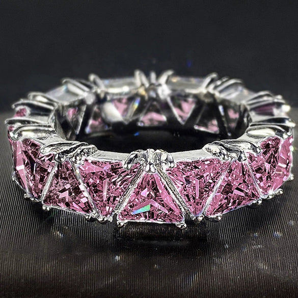 Women's Titanium Zircon Copper Geometric Inlay Light Luxury Ring Jewelry