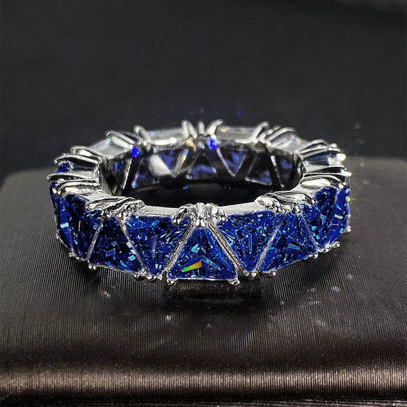 Women's Titanium Zircon Copper Geometric Inlay Light Luxury Ring Jewelry
