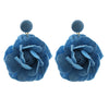 Women's Trendy Alloy Geometric Style Diamond Jewelry Earrings With Blue Rose Pattern