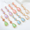 Women's Trendy Alloy Multilayer Resin Geometric Electroplated Earrings