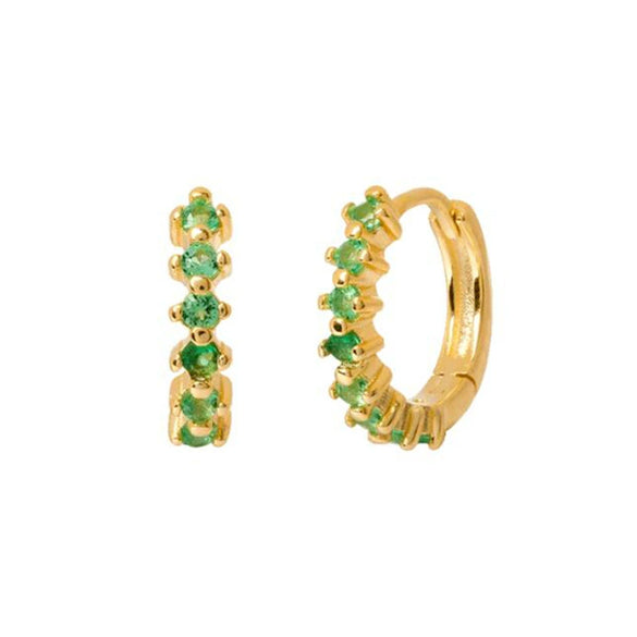 Women's Trendy Earrings Silver Needle Copper Geometric Ushaped Microinlaid Colorful Zircon Electroplated