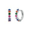 Women's Trendy Earrings Silver Needle Copper Geometric Ushaped Microinlaid Colorful Zircon Electroplated