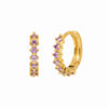 Women's Trendy Earrings Silver Needle Copper Geometric Ushaped Microinlaid Colorful Zircon Electroplated