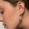 Women's Trendy Earrings Silver Needle Copper Geometric Ushaped Microinlaid Colorful Zircon Electroplated