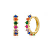 Women's Trendy Earrings Silver Needle Copper Geometric Ushaped Microinlaid Colorful Zircon Electroplated