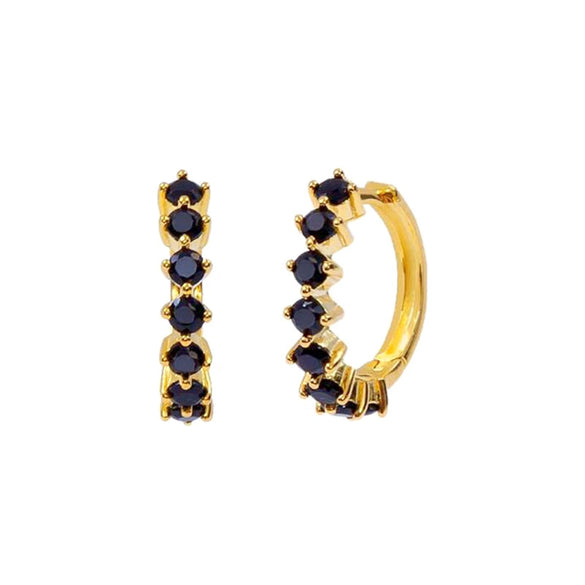 Women's Trendy Earrings Silver Needle Copper Geometric Ushaped Microinlaid Colorful Zircon Electroplated