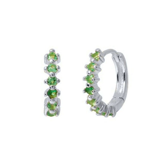 Women's Trendy Earrings Silver Needle Copper Geometric Ushaped Microinlaid Colorful Zircon Electroplated
