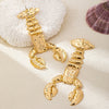 Women's Trendy Exaggerated Alloy Lobster Earrings With Electroplated Finish And Creative Flower Design
