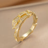 Women's Trendy Light Luxury Snake Ring In Titanium Steel With Geometric Pattern And Electroplating