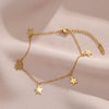 Women's Trendy Nonfading Stainless Steel Star Anklet Jewelry