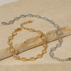 Women's Trendy Oval Zircon Bracelet In Stainless Steel With Geometric Design And Electroplating Color Preservation