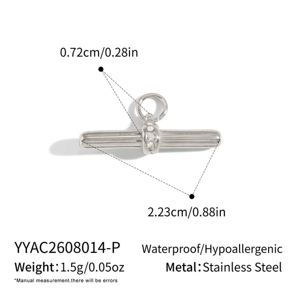 Women's Tshaped Stainless Steel Pendant Necklace With Vacuum Gold Plating And Flash Ochain Collarbone Chain