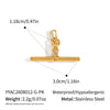 Women's Tshaped Zircon Pendant Necklace In Goldplated Stainless Steel With Geometric Design And Adjustable Extension Chain