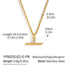 Women's Tshaped Zircon Pendant Necklace In Goldplated Stainless Steel With Geometric Design And Adjustable Extension Chain