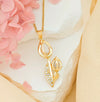 Women's Tulip Zircon Flower Necklace Titanium Steel Copper Real Gold Plated Cross Chain Sweet Style