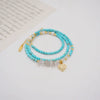 Women's Turquoise And Alloy Handmade Geometric Beaded Necklace And Bracelet