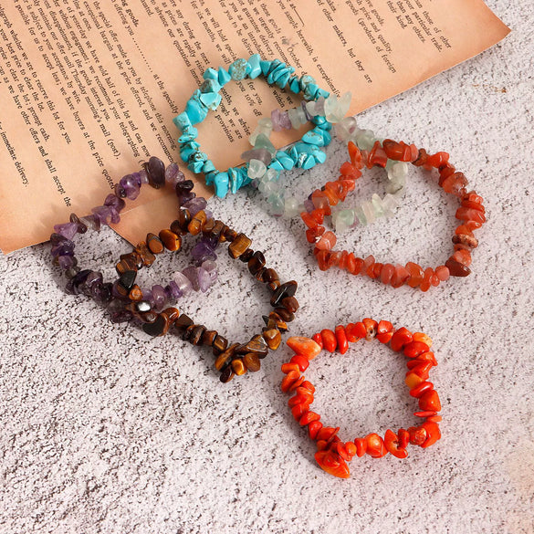 Women's Turquoise Geometry Elastic Bracelet Natural Crystal Beaded Wholesale Jewelry