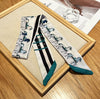 Women's Twill Simulation Silk Small Scarf Slender Hair Band Handbag Wrap Strap Decorative Neck Scarf