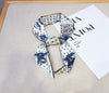 Women's Twill Simulation Silk Small Scarf Slender Hair Band Handbag Wrap Strap Decorative Neck Scarf