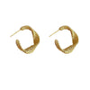 Women's Twisted Metal Frosted Texture Geometric Earrings S925 Silver And Copper Electroplated