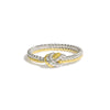 Women's Twostrand Rope Knot Buckle Ring In 925 Sterling Silver With Geometric Style And Electroplating Treatment