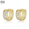 Women's Twotone Electroplated Copper Geometric Earrings With Aaa Zircon Accents Fashion Metal Jewelry Gift