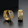 Women's Twotone Electroplated Copper Geometric Earrings With Aaa Zircon Accents Fashion Metal Jewelry Gift