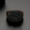 Women's Twotone Gold Electroplated Copper Ring With Micropaved Zircon Geometric Open Adjustable Design