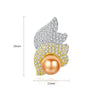 Women's Twotone Goldplated Copper Earrings With Zircon Shell Beads And Pearl Accents Geometric Fashion Jewelry Gift