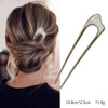Women's U Shaped Alloy Hair Fork Electroplated Metal Hairpin With Shell And Ball Detail Street Style Hair Clasp