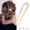 Women's U Shaped Alloy Hair Fork Electroplated Metal Hairpin With Shell And Ball Detail Street Style Hair Clasp