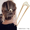 Women's U Shaped Alloy Hair Fork Electroplated Metal Hairpin With Shell And Ball Detail Street Style Hair Clasp