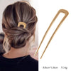 Women's U Shaped Alloy Hair Fork Electroplated Metal Hairpin With Shell And Ball Detail Street Style Hair Clasp
