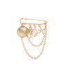 Women’s Vacation Style Brooch With Pink Shell Fish And Starfish Motif Multilayer Metal Chain Tassel Zinc Alloy Electroplated