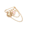 Women’s Vacation Style Brooch With Pink Shell Fish And Starfish Motif Multilayer Metal Chain Tassel Zinc Alloy Electroplated