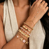 Women's Vacation Style Plated Zinc Alloy Open Bangle Bracelet With Crystal Starfish Scallop Shell And Metal Flower Details