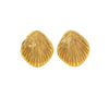 Women's Vacation Style Stainless Steel Shell Stud Earrings Geometric Shape With Stamped Hydraulic Finish