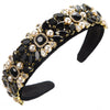 Women's Velvet Baroque Heavy Industry Style Hairband With Diamond And Pearl Inlay