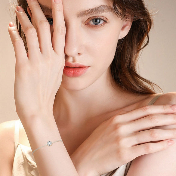 Women's Versatile Bubble Bracelet 925 Sterling Silver Moissanite Geometric Design Jewelry