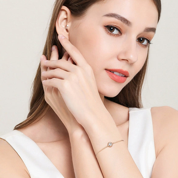 Women's Versatile Bubble Bracelet 925 Sterling Silver Moissanite Geometric Design Jewelry