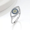 Women's Versatile Geometric Copper Devil's Eye Ring Set With Electroplating