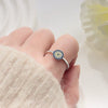 Women's Versatile Geometric Copper Devil's Eye Ring Set With Electroplating