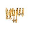 Women's Versatile Geometric Stainless Steel Earrings With Electroplating And Zircon